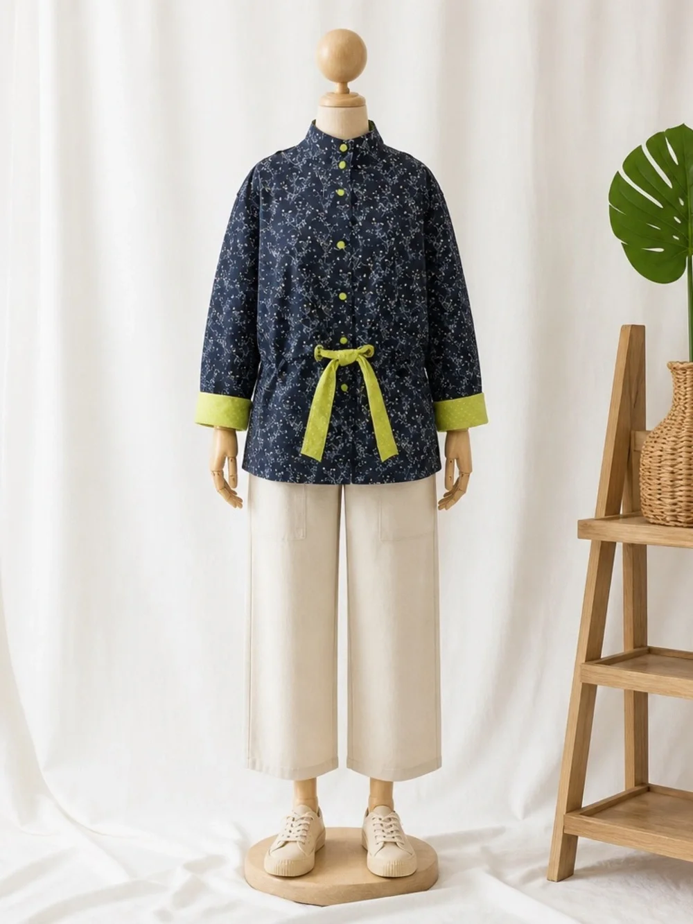 Matilda Jane Raincoat Jacket Womens XXL Brighten the Day Floral Dot Contrast